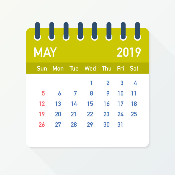2019年5月日历叶日历2019平图片 2019年5月日历叶日历2019平图片下载