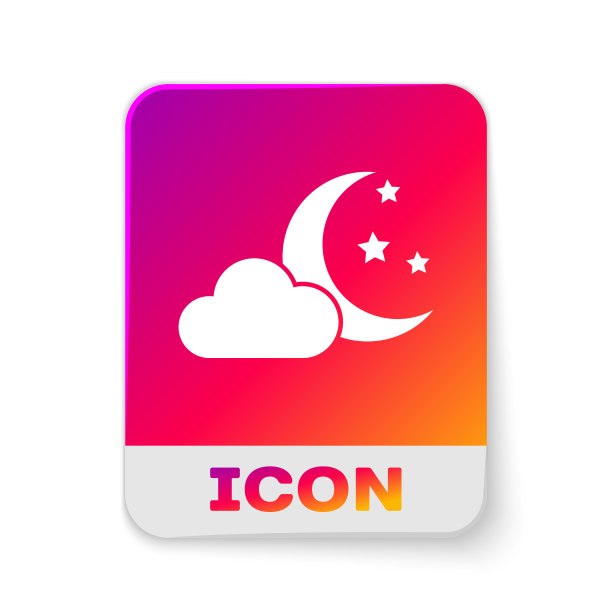 白色的云与月亮和星星的图标孤立图片 白色的云与月亮和星星的图标孤立图片下载