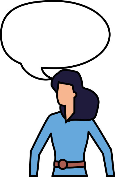 女人与谈话气泡白色的背景图片 女人与谈话气泡白色的背景图片下载