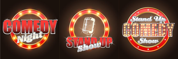 Set stand up comedy show复古横幅图片 Set stand up comedy show复古横幅图片下载