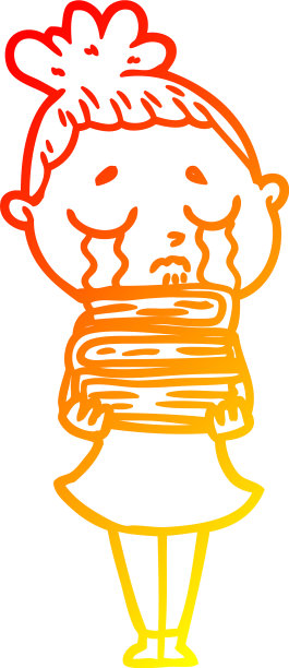 温暖的梯度线画卡通哭泣的女人图片 温暖的梯度线画卡通哭泣的女人图片下载