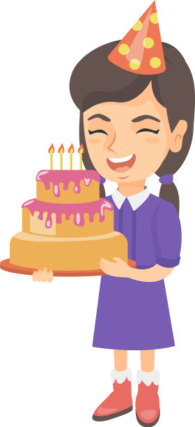 白人小孩拿着插着蜡烛的生日蛋糕图片 白人小孩拿着插着蜡烛的生日蛋糕图片下载