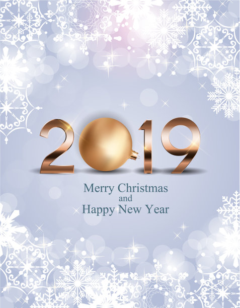 2019年新年背景与圣诞球图片 2019年新年背景与圣诞球图片下载