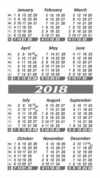 口袋2018年日历图像图片 口袋2018年日历图像图片下载