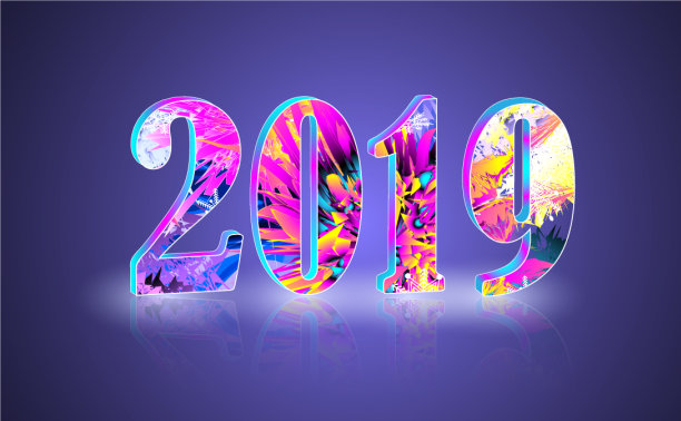 2019年新年祝福语banner with reflect图片 2019年新年祝福语banner with reflect图片下载