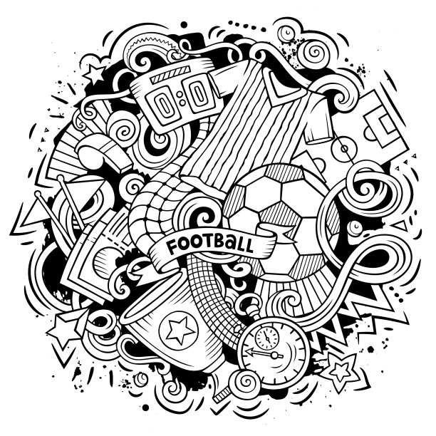 卡通涂鸦足球图片 卡通涂鸦足球图片下载
