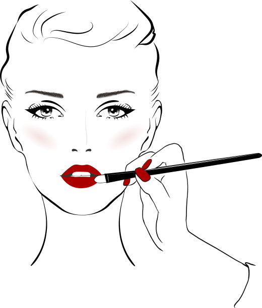 女人的脸涂着红唇和漂亮的眼妆图片 女人的脸涂着红唇和漂亮的眼妆图片下载