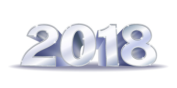 2018年银色数字新年快乐图片 2018年银色数字新年快乐图片下载