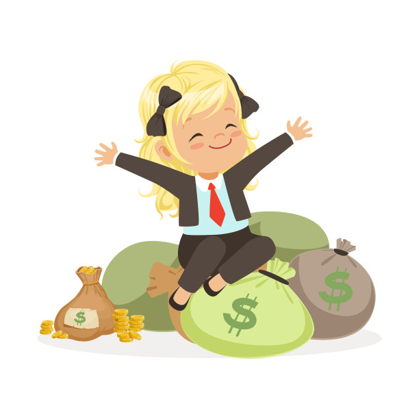 快乐的金发女商人坐在袋子上图片 快乐的金发女商人坐在袋子上图片下载