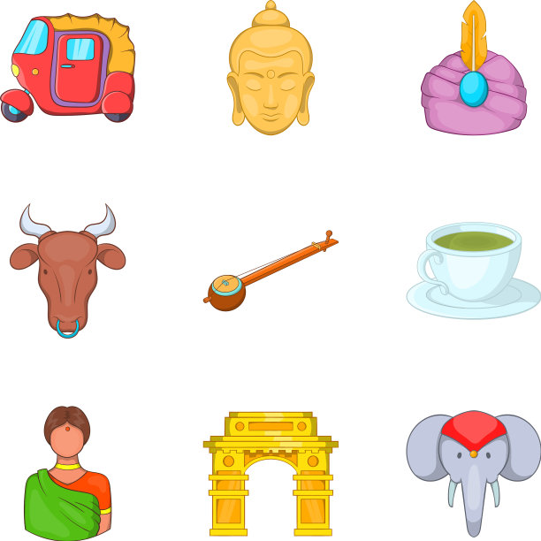 印度种姓图标设置卡通风格图片 印度种姓图标设置卡通风格图片下载