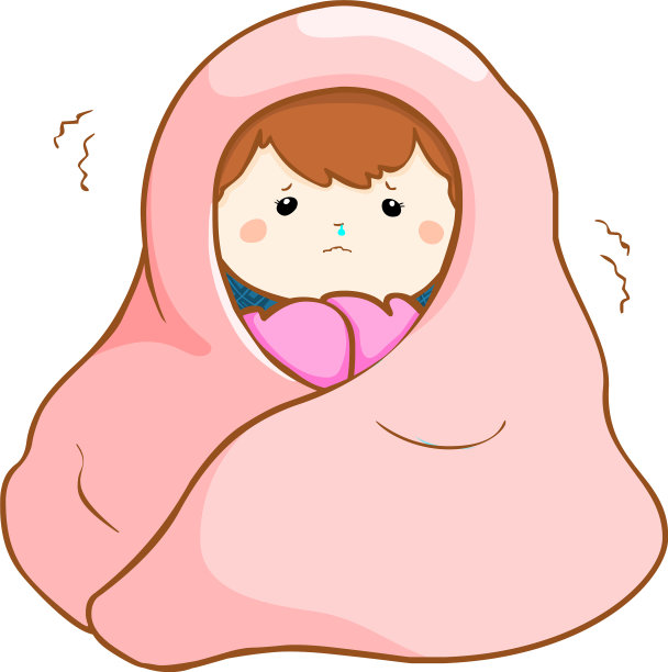 生病的女孩在毯子下瑟瑟发抖图片 生病的女孩在毯子下瑟瑟发抖图片下载
