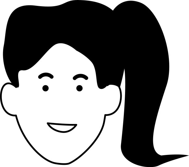 卡通女人的头发尾巴是黑白的图片 卡通女人的头发尾巴是黑白的图片下载