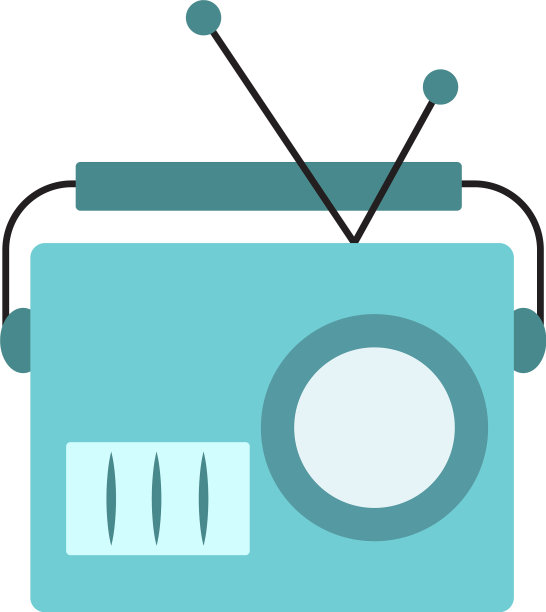 白色背景下的蓝色旧收音机图片 白色背景下的蓝色旧收音机图片下载