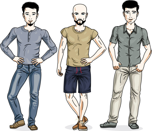 英俊的年轻人站在时尚的休闲图片 英俊的年轻人站在时尚的休闲图片下载