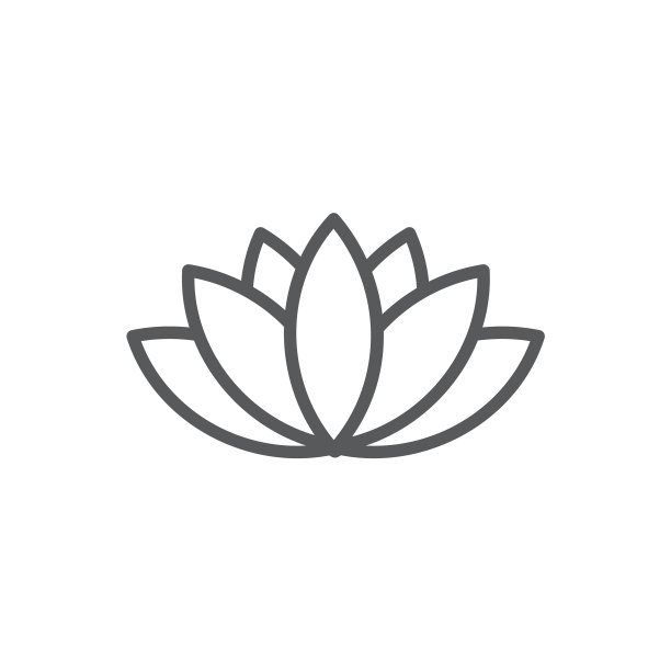 莲花线图标上的白色背景图片 莲花线图标上的白色背景图片下载