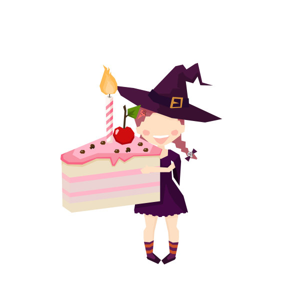 巫婆拿着一个粉红色的万圣节蛋糕搞笑图片 巫婆拿着一个粉红色的万圣节蛋糕搞笑图片下载