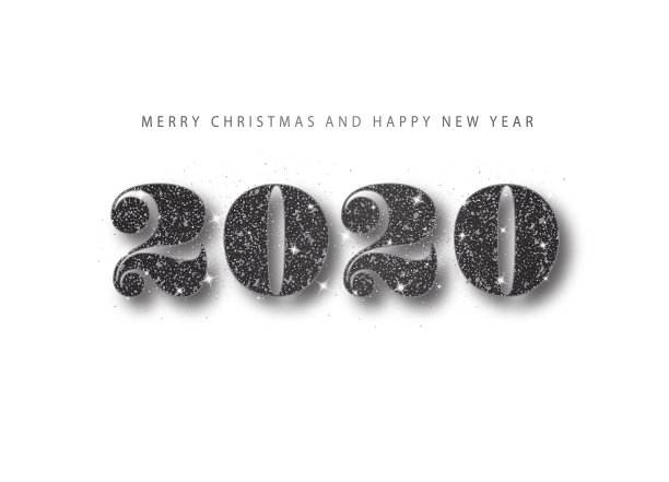2020年新年快乐,黑闪闪数字假日图片 2020年新年快乐,黑闪闪数字假日图片下载