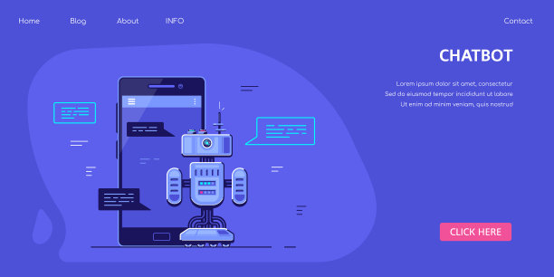 聊天机器人横幅概念设计股票图片 聊天机器人横幅概念设计股票图片下载