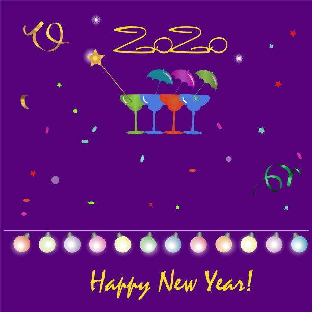 两种变体的2020年新年海报香槟图片 两种变体的2020年新年海报香槟图片下载