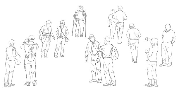 素描一组人图片 素描一组人图片下载