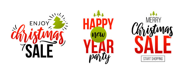 设置圣诞节和新年的文本标签图片 设置圣诞节和新年的文本标签图片下载