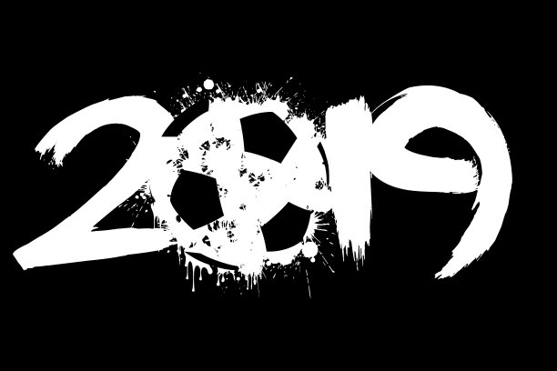 抽象数字2019和一个足球从污点图片 抽象数字2019和一个足球从污点图片下载