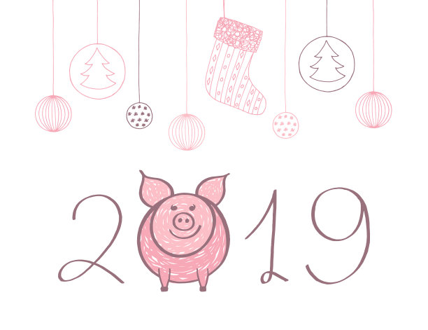快乐可爱搞笑粉红猪2019手绘图片 快乐可爱搞笑粉红猪2019手绘图片下载