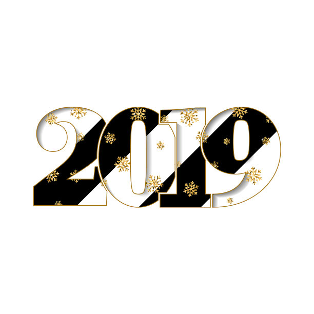 新年贺卡黑色条纹号码2019图片 新年贺卡黑色条纹号码2019图片下载