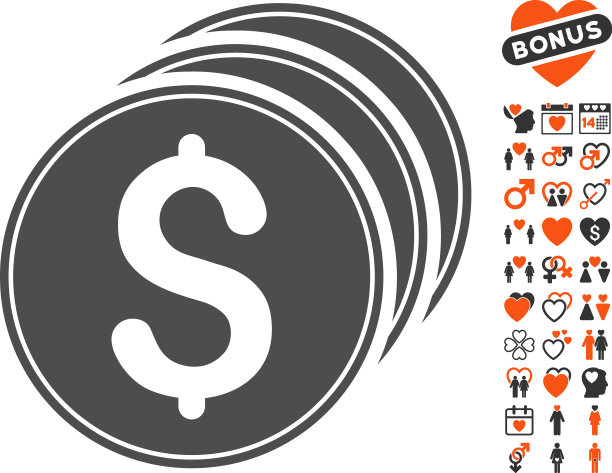 美元硬币图标与可爱的奖金图片 美元硬币图标与可爱的奖金图片下载