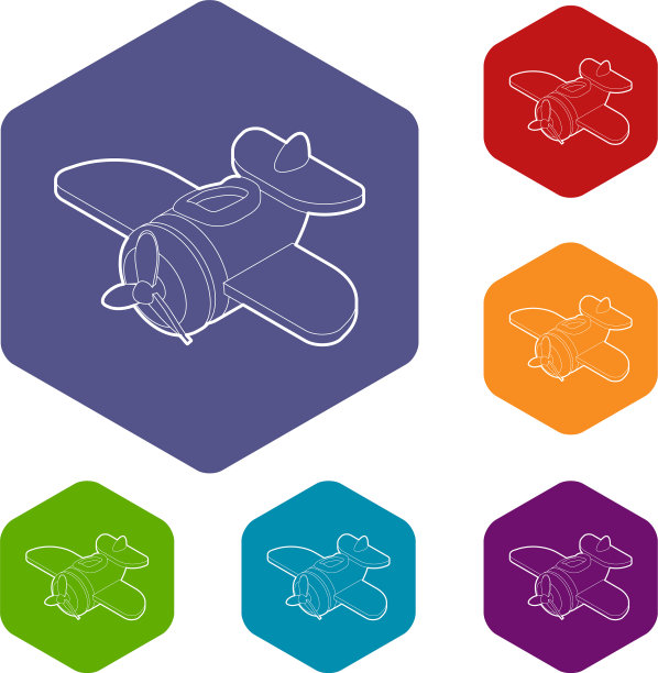 玩具飞机图标六面体图片 玩具飞机图标六面体图片下载