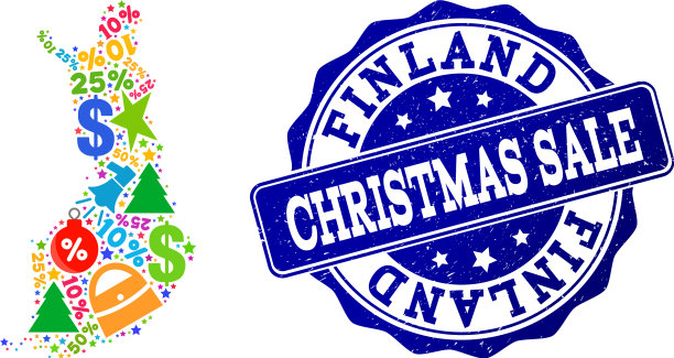 圣诞销售拼贴画的马赛克芬兰地图图片 圣诞销售拼贴画的马赛克芬兰地图图片下载