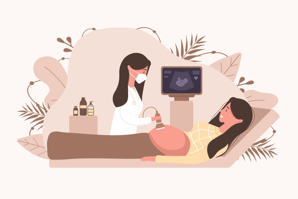 超声波孕检概念。女医生在医疗制服扫描母亲。有肚子的女孩微笑着看着监视器。胚胎婴儿健康诊断说明。图片 超声波孕检概念。女医生在医疗制服扫描母亲。有肚子的女孩微笑着看着监视器。胚胎婴儿健康诊断说明。图片下载