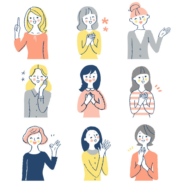 一群微笑的年轻女子图片 一群微笑的年轻女子图片下载
