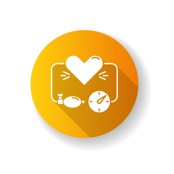 高血压橙色平面设计长阴影象形图标。心脏病。动脉压测量。医疗设备。眼压计测量。有氧运动治疗。剪影RGB彩色插图图片 高血压橙色平面设计长阴影象形图标。心脏病。动脉压测量。医疗设备。眼压计测量。有氧运动治疗。剪影RGB彩色插图图片下载