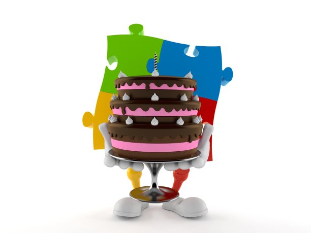 拼图游戏的人物持有蛋糕图片 拼图游戏的人物持有蛋糕图片下载