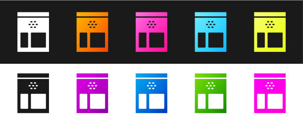 设置袋的咖啡豆图标孤立在黑色和白色的背景。矢量图图片 设置袋的咖啡豆图标孤立在黑色和白色的背景。矢量图图片下载