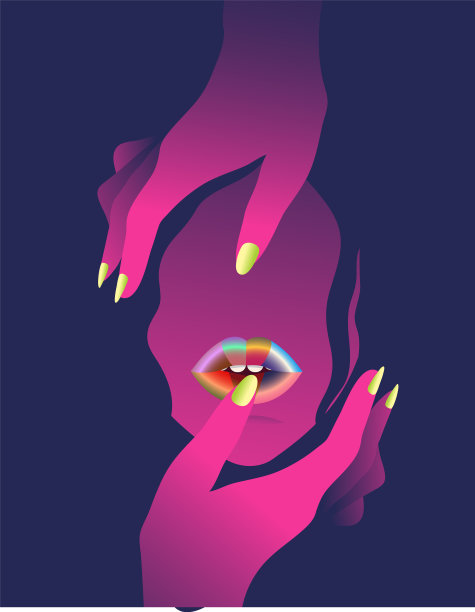 女人的脸、嘴唇和牵手都很时尚图片 女人的脸、嘴唇和牵手都很时尚图片下载