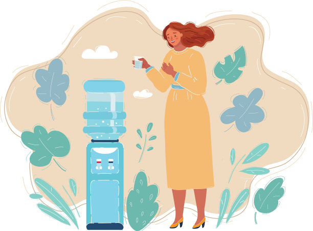 一个站在饮水机旁的女人的办公室生活图片 一个站在饮水机旁的女人的办公室生活图片下载