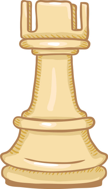 单卡通-白色的车象棋人物图片 单卡通-白色的车象棋人物图片下载