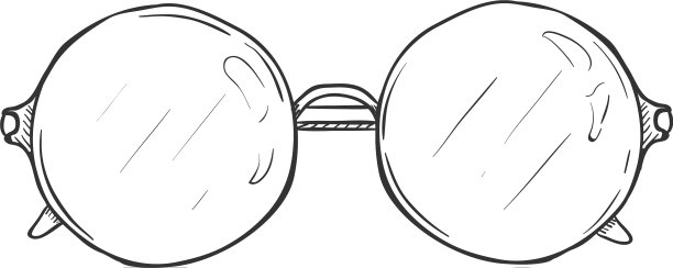 单一的素描眼镜图片 单一的素描眼镜图片下载