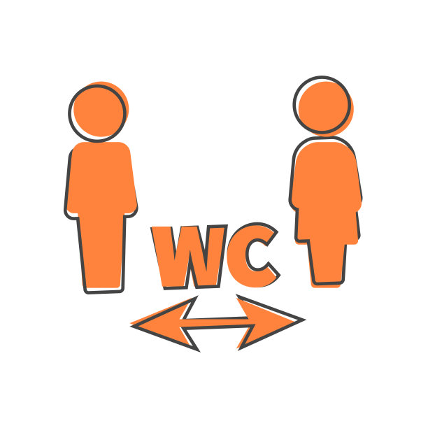 厕所的矢量图标。门板上wc卡通风格的白色孤立背景。图片 厕所的矢量图标。门板上wc卡通风格的白色孤立背景。图片下载