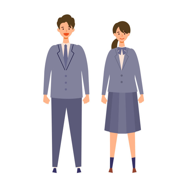 几个高中和初中的矢量学生。矢量插图的男孩和女孩在相同的颜色制服。图片 几个高中和初中的矢量学生。矢量插图的男孩和女孩在相同的颜色制服。图片下载