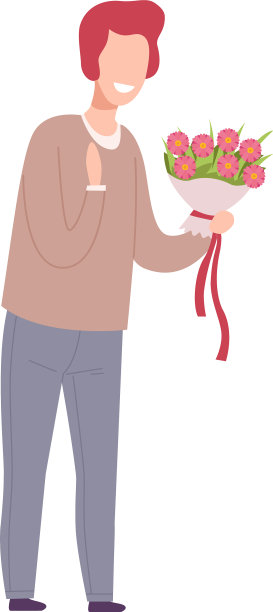 年轻人捧着花束过节图片 年轻人捧着花束过节图片下载