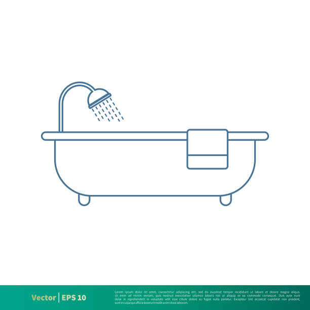 浴缸图标矢量标志模板插图设计。向量EPS 10。图片 浴缸图标矢量标志模板插图设计。向量EPS 10。图片下载