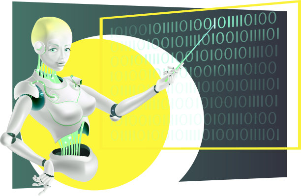 一个带指针的机器人讲师或半机械人老师图片 一个带指针的机器人讲师或半机械人老师图片下载