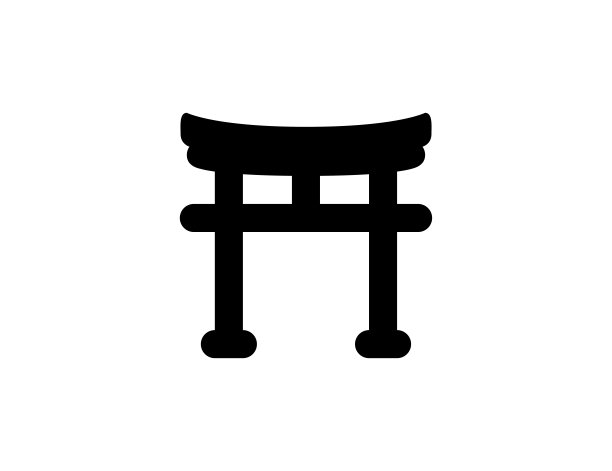神社图标。孤立的日本地标建筑符号-向量图片 神社图标。孤立的日本地标建筑符号-向量图片下载