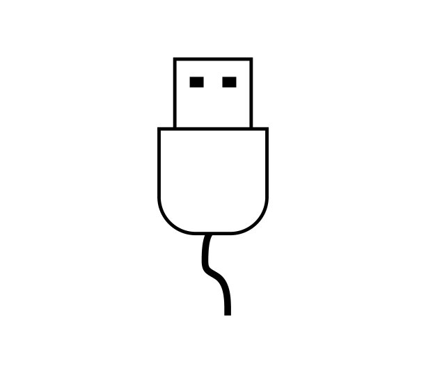 Usb插座图标在白色背景图片 Usb插座图标在白色背景图片下载
