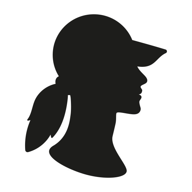 女孩头戴棒球帽的剪影。图片 女孩头戴棒球帽的剪影。图片下载