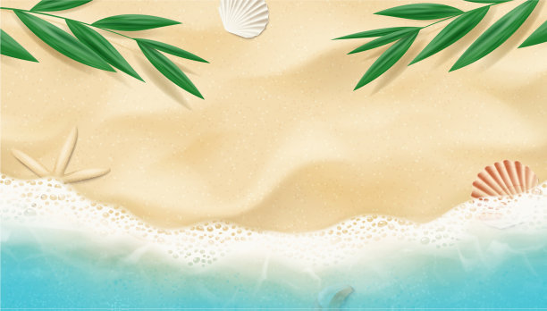夏季水平横幅与海滩上的顶视图图片 夏季水平横幅与海滩上的顶视图图片下载