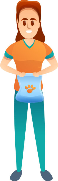 女孩吃猫食图标卡通风格图片 女孩吃猫食图标卡通风格图片下载